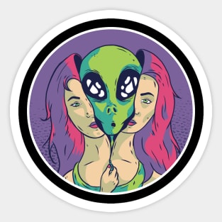 Aliens Among Us Extraterrestrial Being Sticker